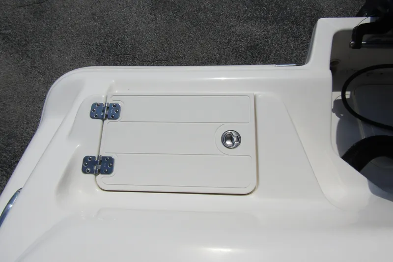 Slide: The Image of 2022 Key West 219 FS boat hatch with stainless steel hinges and latch. - 35