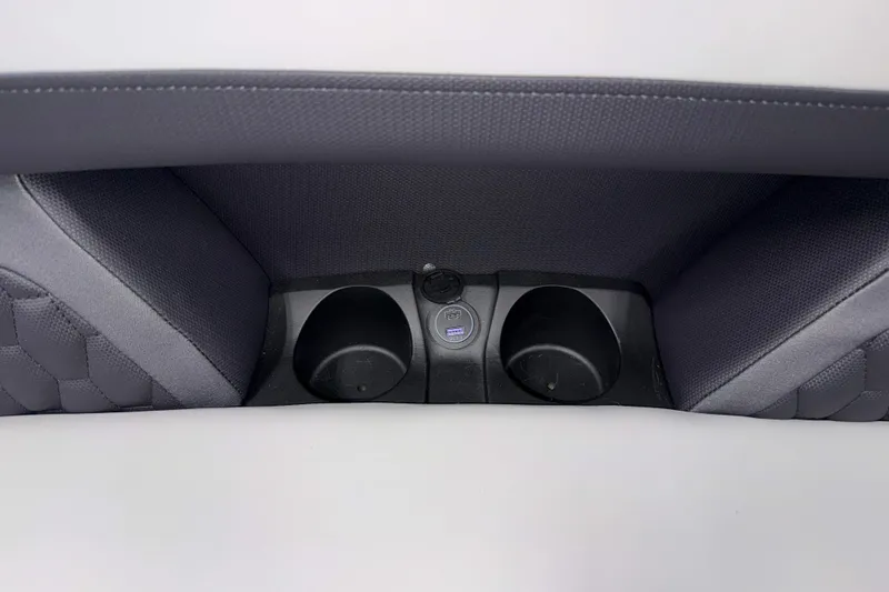 Slide: The Image of 2026 Sylvan L3 SLZ Platinum interior cup holders and USB port detail. - 17