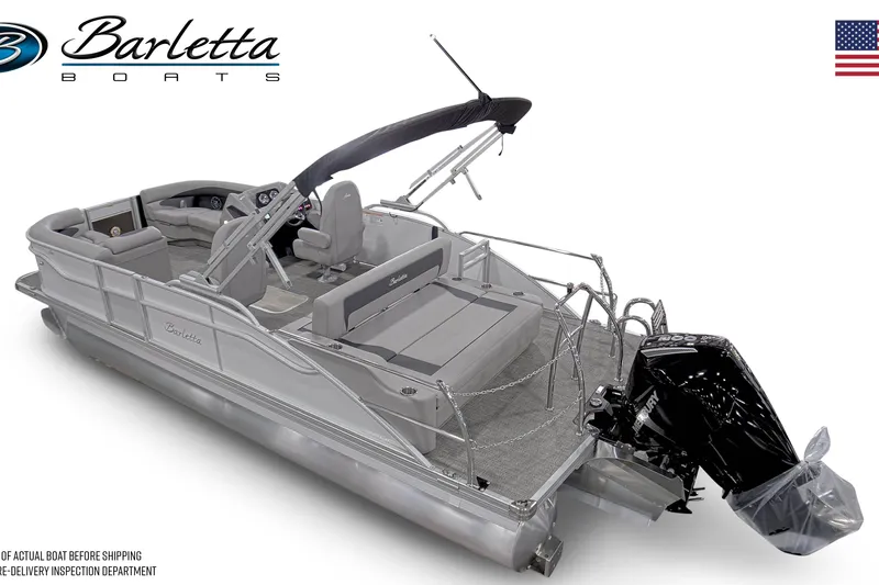 Slide: The Image of 2026 Barletta ARIA 22UC pontoon boat with sleek design and modern features. - 35