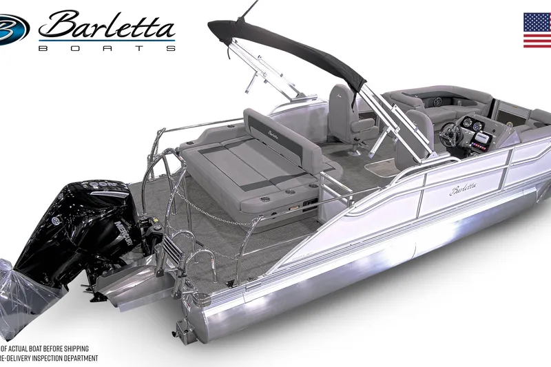 Slide: The Image of 2026 Barletta ARIA 22UC pontoon boat with sleek design and modern features. - 37