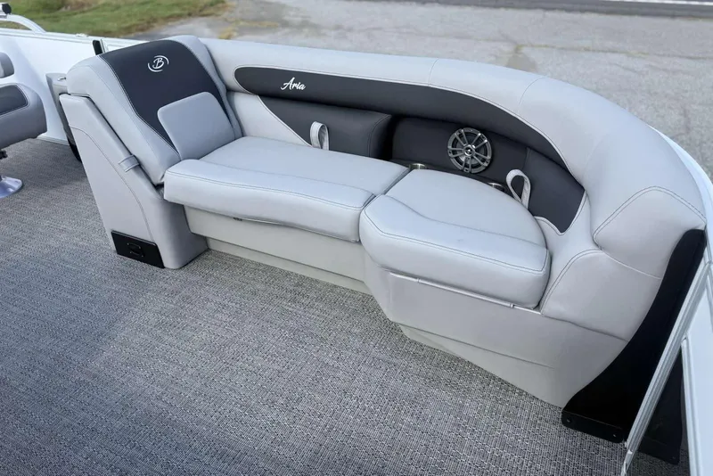 Slide: The Image of Luxurious seating on 2026 Barletta ARIA 22UC pontoon boat with premium upholstery. - 4