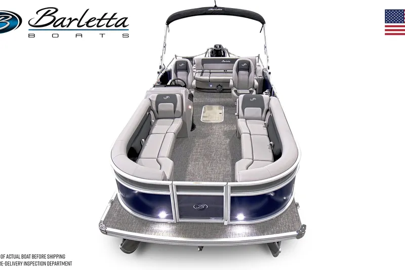 Slide: The Image of 2026 Barletta Aria 24UC pontoon boat with spacious seating and elegant design. - 6
