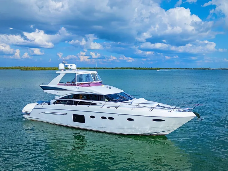 Slide: The Image of Luxurious Princess Flybridge 2016 yacht deck with seating area. - 25