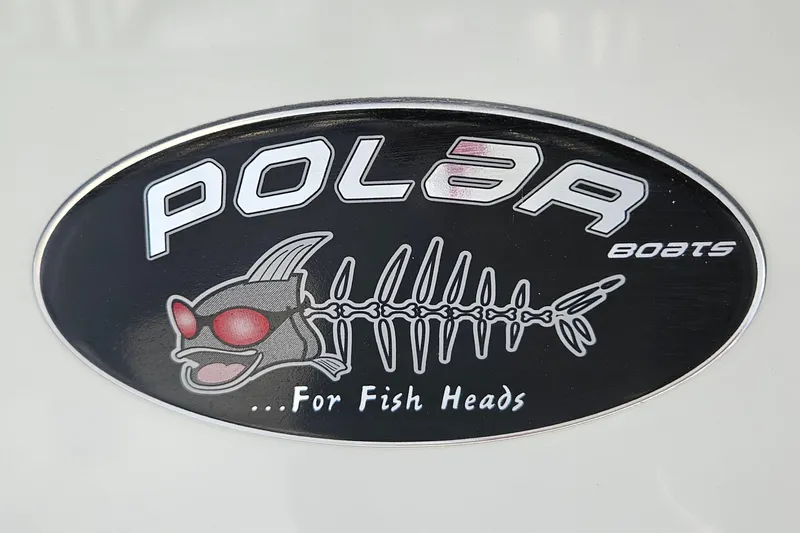 Slide: The Image of Logo of Polar Boats with fish skeleton and "For Fish Heads" text. - 36