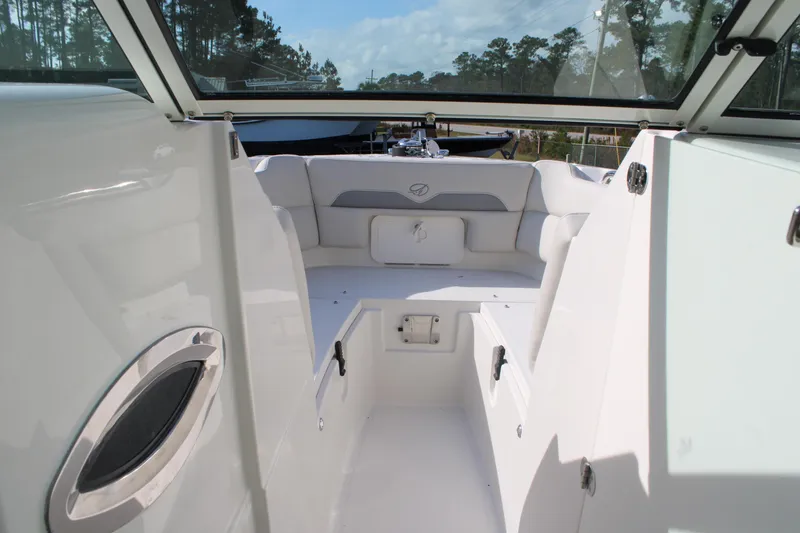 Slide: The Image of Interior view of 2026 Sailfish 245 DC boat, featuring spacious seating and modern design. - 22