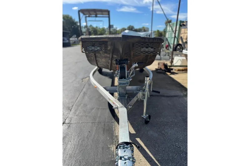 Slide: The Image of 2026 G3 Gator Tough 15 DK boat on trailer, outdoor setting. - 3