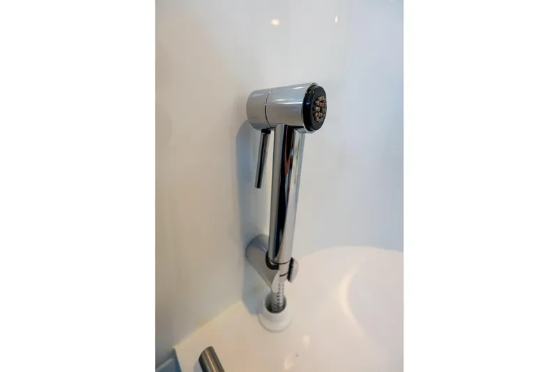 Slide: The Image of Modern chrome shower head in Targa 27.2, 2026 model bathroom. - 46