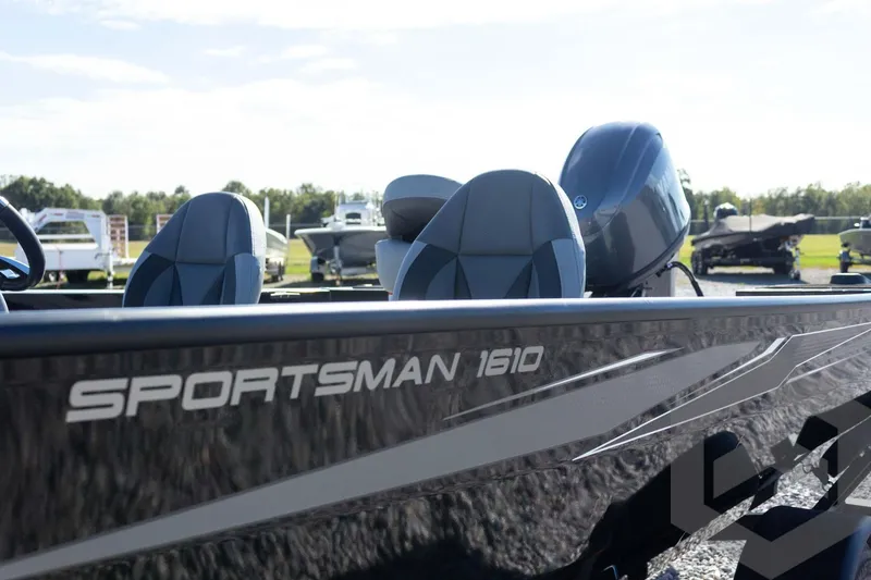 Slide: The Image of 2026 G3 Sportsman 1610 boat with sleek design and comfortable seating. - 24