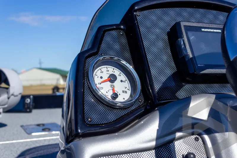 Slide: The Image of Dashboard of 2026 G3 Sportsman 1610 boat with gauge and Humminbird Helix 5. - 38