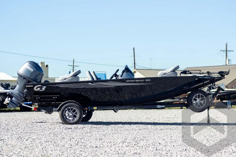 Slide: The Image of 2026 G3 Sportsman 1610 boat with Yamaha motor on a trailer. - 4