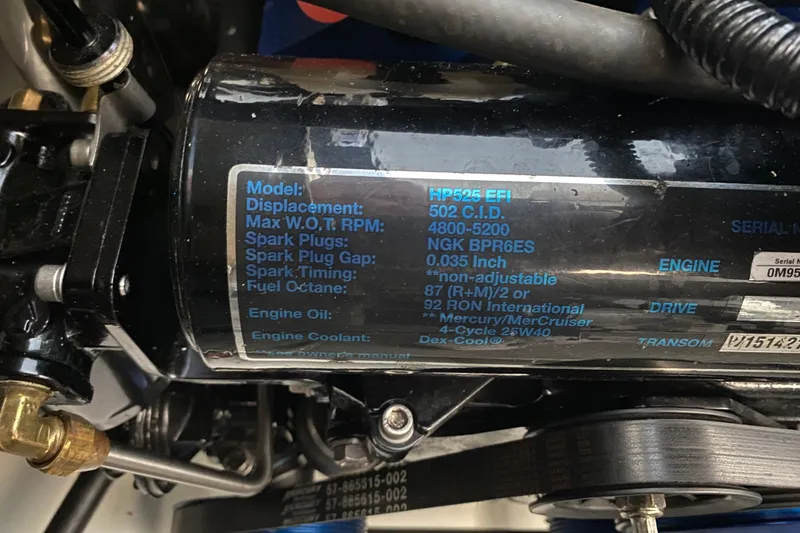 Slide: The Image of Engine specifications label on a 2006 Formula 400 Super Sport boat. - 13