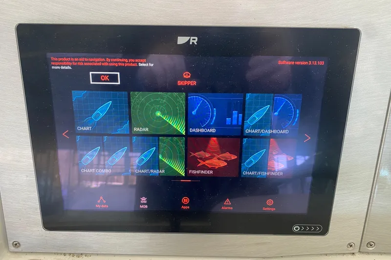 Slide: The Image of Touchscreen navigation system on a 2006 Formula 400 Super Sport boat dashboard. - 42