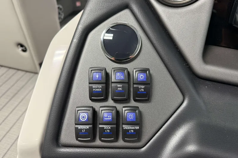 Slide: The Image of Control panel of 2026 Sylvan L3 DLZ boat with various function buttons. - 13