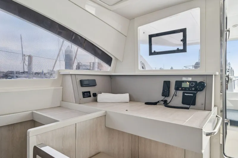 Slide: The Image of Interior of 2016 Leopard 48 yacht with navigation equipment and modern design. - 104