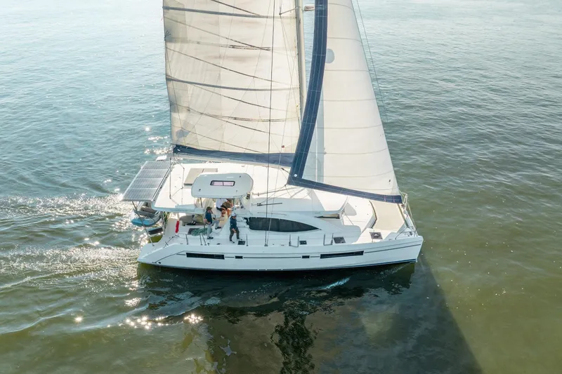 Slide: The Image of Sailing catamaran Leopard 48, 2016 model, cruising on calm waters. - 11