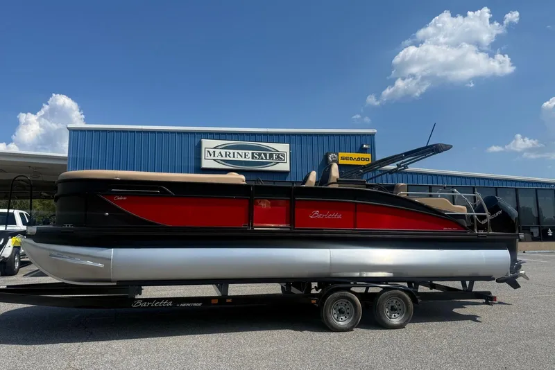 Slide: The Image of 2026 Barletta Cabrio 24UC pontoon boat at Marine Sales dealership. - 35