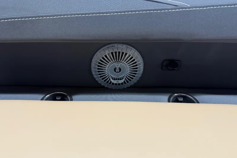 Slide: The Image of 2026 Barletta Cabrio 24UC interior detail with fan and cup holders. - 7