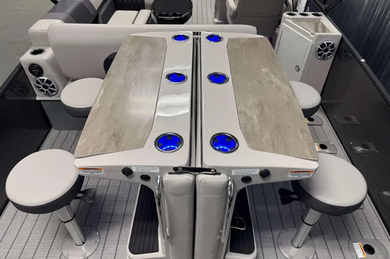 Slide: The Image of 2026 Sylvan L3 DLZ Bar interior with modern seating and illuminated cup holders. - 20