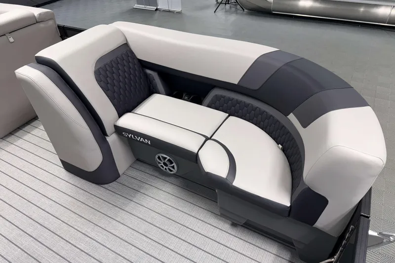 Slide: The Image of Luxurious seating on 2026 Sylvan L3 DLZ Bar pontoon boat, featuring modern design and comfort. - 5