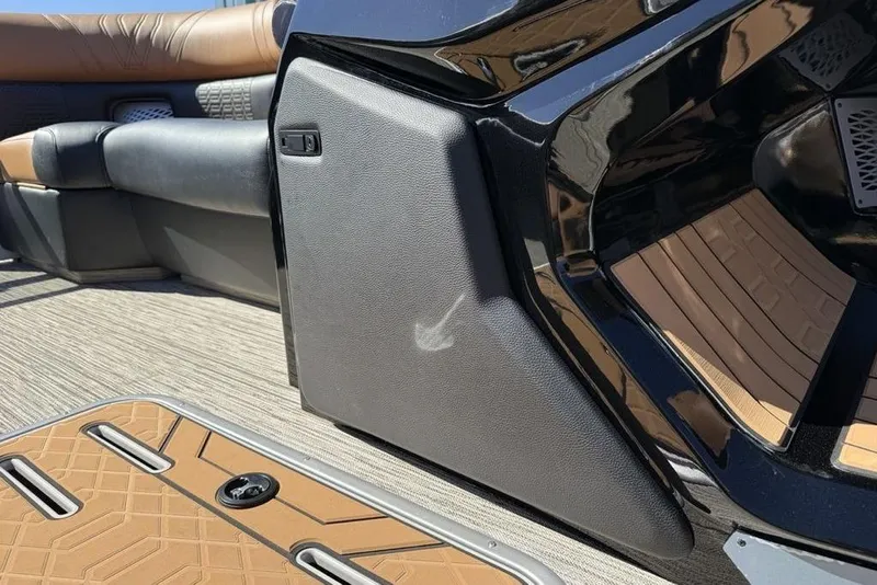 Slide: The Image of Interior of 2026 Premier 230 Intrigue RF boat, featuring sleek seating and modern design. - 16