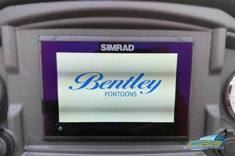 Slide: The Image of Simrad display showing Bentley Pontoons logo on 2022 Bentley 243 Swingback. - 25