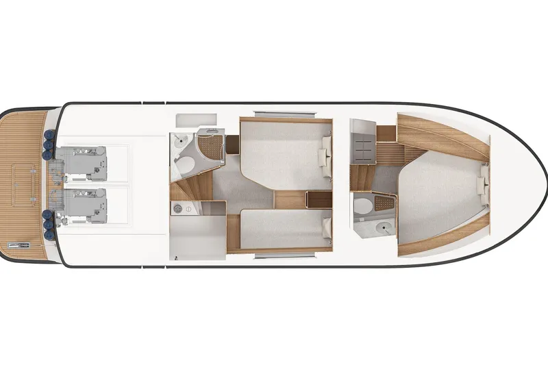 Slide: The Image of Top view layout of 2027 Targa TARGA 37 boat interior design. - 10
