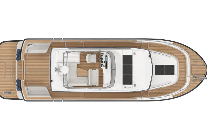 Slide: The Image of Top view of 2027 Targa TARGA 37 yacht, showcasing sleek deck design. - 7