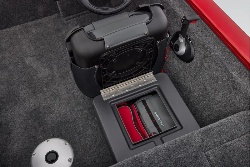 Slide: The Image of Manufacturer Provided Image: 2026 Tracker Pro Team 175 Crappie Edition boat interior with storage compartment and seat. - 22