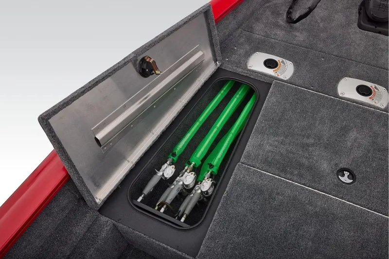 Slide: The Image of Manufacturer Provided Image: 2026 Tracker Pro Team 175 Crappie Edition boat with rod storage compartment. - 24