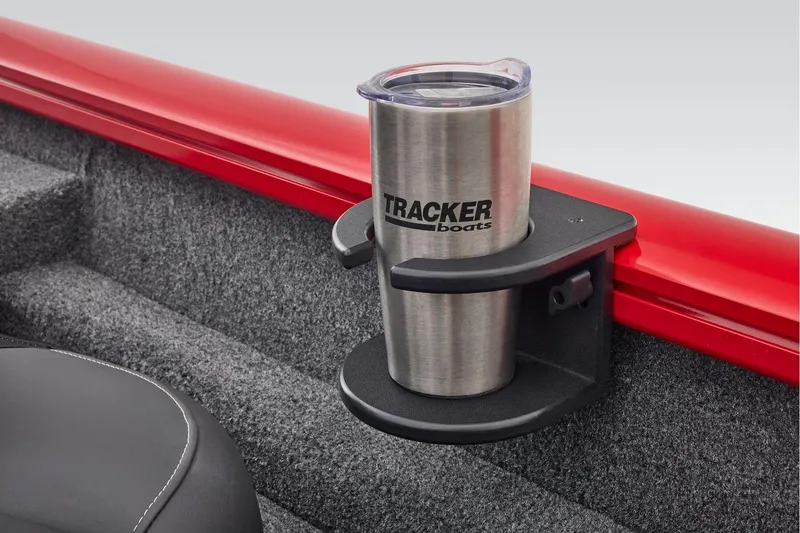 Slide: The Image of Manufacturer Provided Image: Cup holder with Tracker logo on 2026 Pro Team 175 Crappie Edition boat. - 37