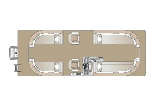Slide: The Image of Manufacturer Provided Image: Top view layout of 2021 Crest Classic Platinum 240 SLC pontoon boat. - 17