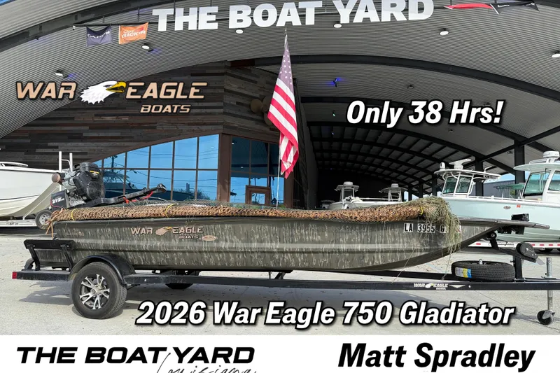 The Image of 2026 War Eagle 750 Gladiator boat at The Boat Yard, only 38 hours used. - 1
