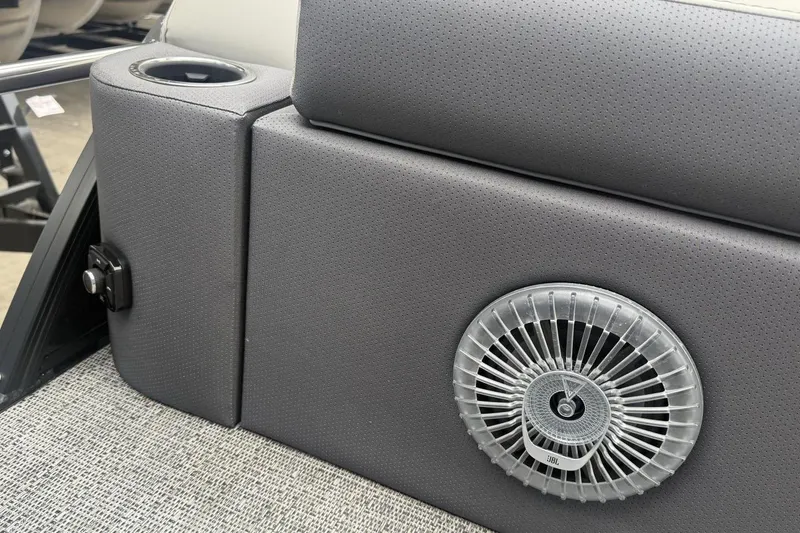 Slide: The Image of Barletta CORSA 25M 2025 boat interior with speaker and cup holder detail. - 22