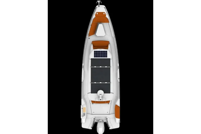 Slide: The Image of Top view of 2026 Axopar 29 XC Aft Sofa Twin 200 Cobre boat. - 2