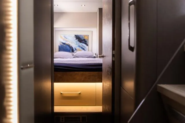 Slide: The Image of Luxurious bedroom interior in 2024 Eyecat 55 Autumn yacht, featuring modern design and ambient lighting. - 24