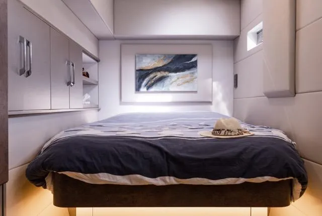 Slide: The Image of Luxurious bedroom in 2024 Eyecat 55 Autumn yacht with modern decor and artwork. - 29