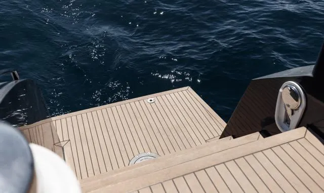 Slide: The Image of Luxury yacht deck overlooking ocean, Eyecat 55 Autumn, 2024 model. - 37