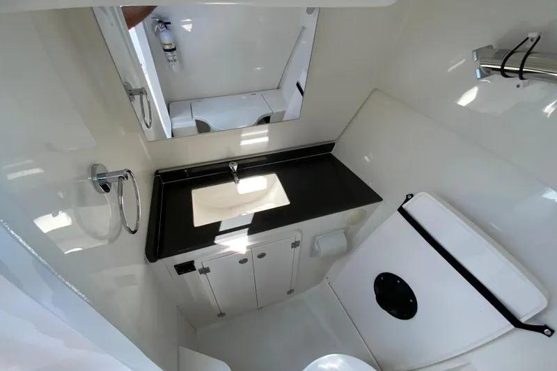 Slide: The Image of 2026 Pursuit DC 326 Dual Console bathroom with sleek design and modern fixtures. - 51