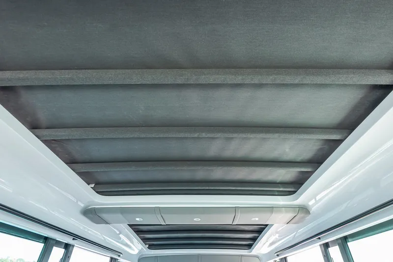 Slide: The Image of Ceiling interior of 2026 Axopar 45 XC Cross Cabin with modern design elements. - 15