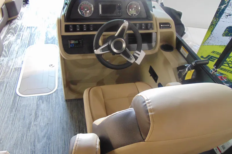 Slide: The Image of Interior view of 2026 Godfrey Sweetwater 2286 DT iMPACT Tri-Toon boat cockpit. - 11