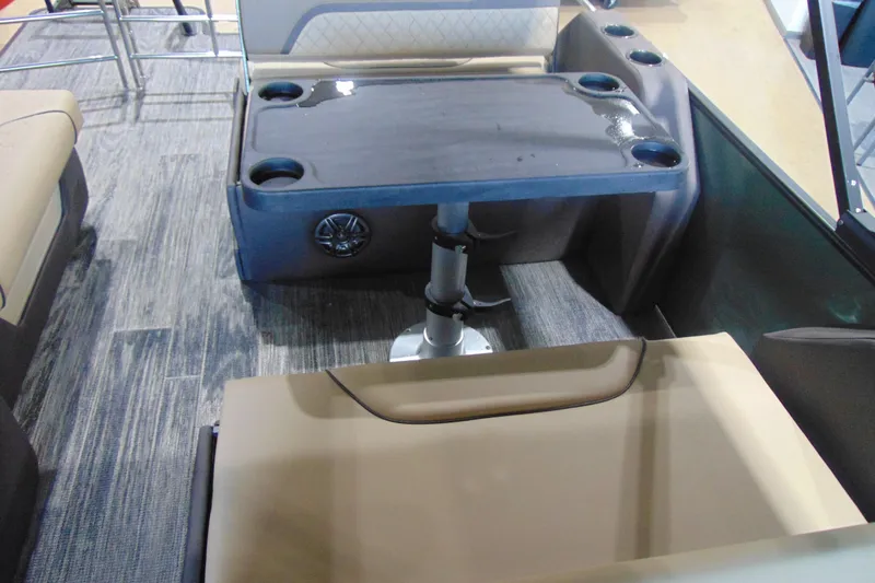Slide: The Image of Interior of 2026 Godfrey Sweetwater 2286 DT boat with table and seating. - 14