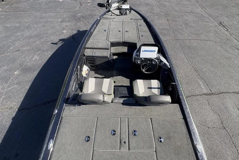 Slide: The Image of 2018 Skeeter ZX225 fishing boat interior with Lowrance electronics and dual seating. - 30