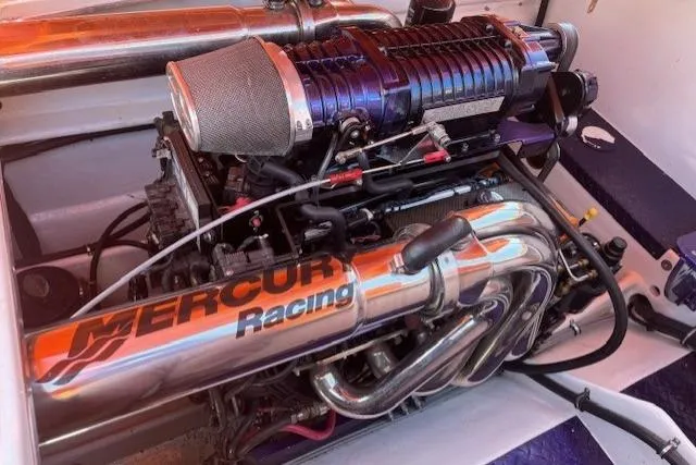 Slide: The Image of 2008 Nor-Tech 3600 Supercat engine with Mercury Racing components. - 40
