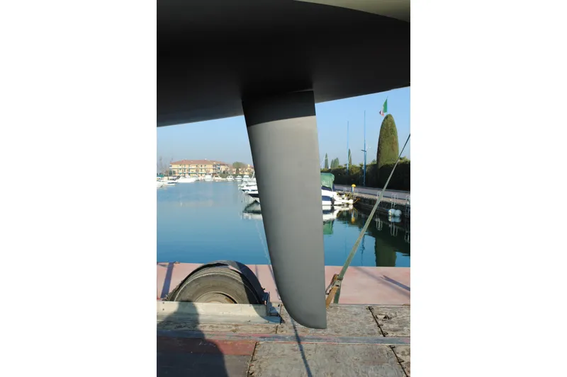Slide: The Image of 2026 Brenta 30 yacht keel in marina setting. - 13
