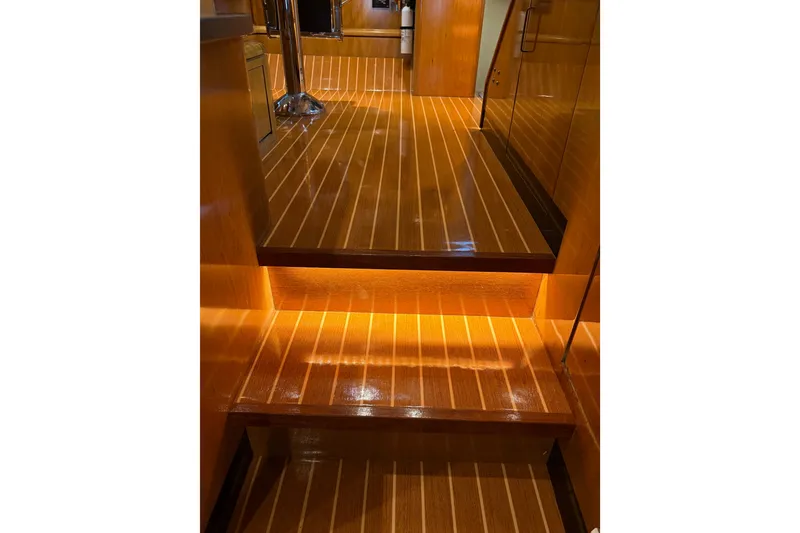 Slide: The Image of Luxurious kitchen interior of a 2000 Northern Pacific Motor Yacht with modern amenities. - 17