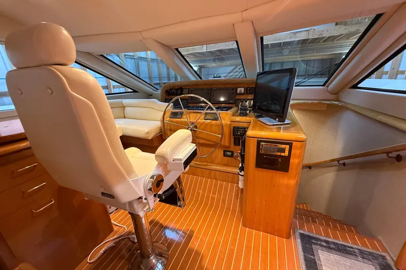 Slide: The Image of Luxurious wooden kitchen interior on a 2000 Northern Pacific Motor Yacht. - 20