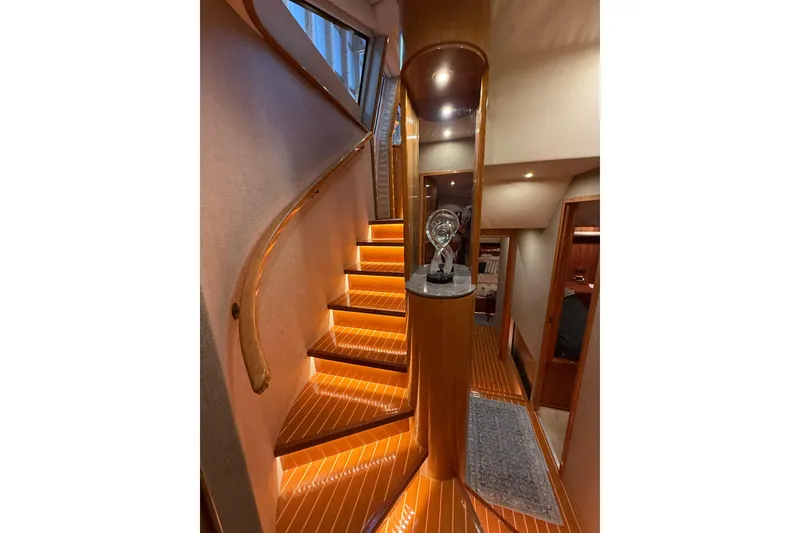 Slide: The Image of Luxurious 2000 Northern Pacific Motor Yacht interior with wood finishes and modern amenities. - 50