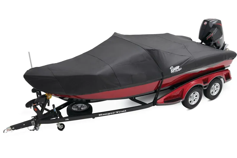 Slide: The Image of Interior of 2026 Ranger 1850MS boat, featuring sleek dashboard and comfortable seating. - 11