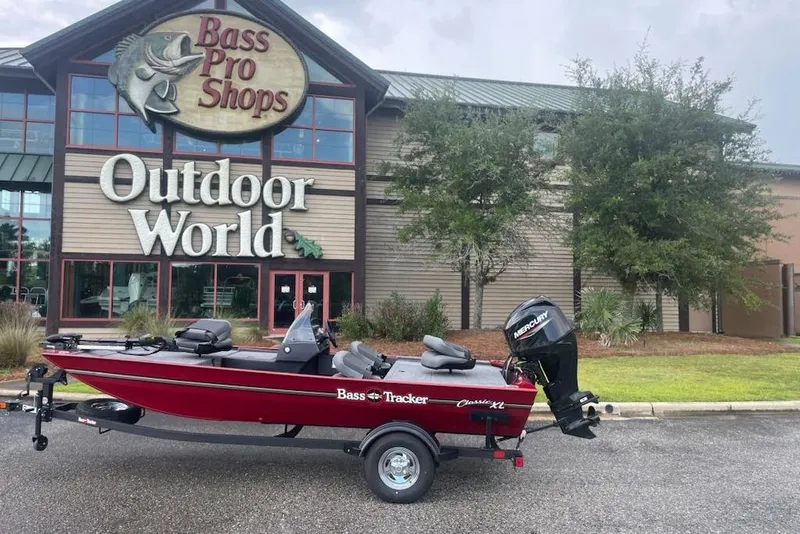 Slide: The Image of 2026 Tracker Bass Tracker Classic XL boat outside Bass Pro Shops Outdoor World. - 5