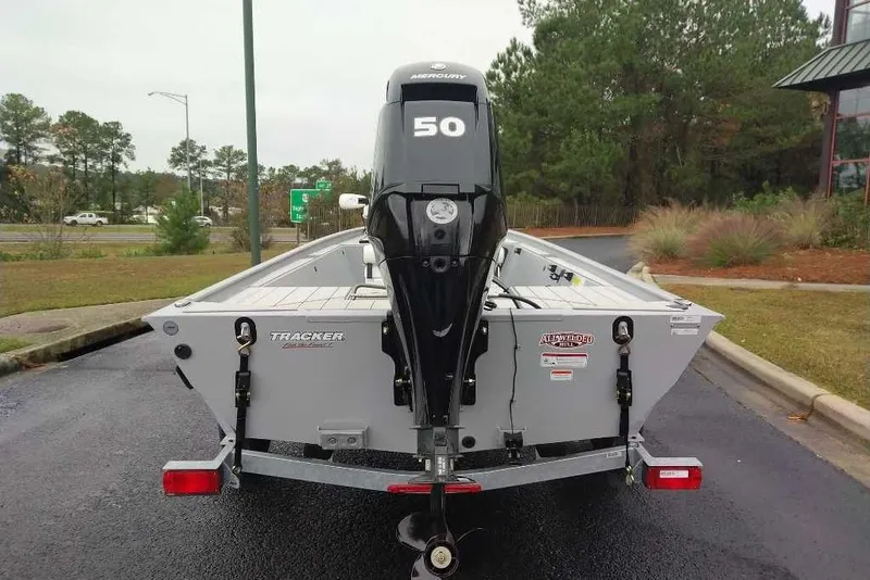Slide: The Image of 2026 Tracker Bass Tracker Classic CC boat with Mercury 50 engine on trailer. - 5
